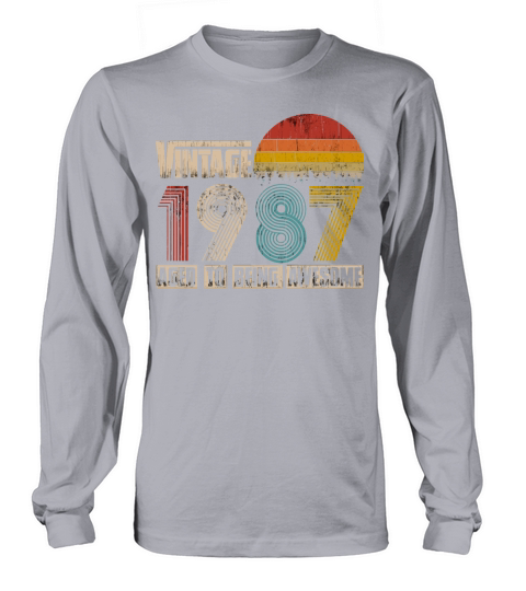 Vintage 1987 Design 33 Years Old 33rd Birthday For Long sleeved Unisex