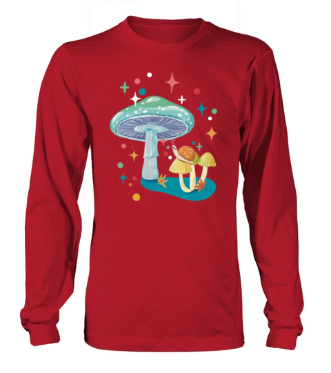 Vintage cozy green mushroom and snail Long sleeved Unisex