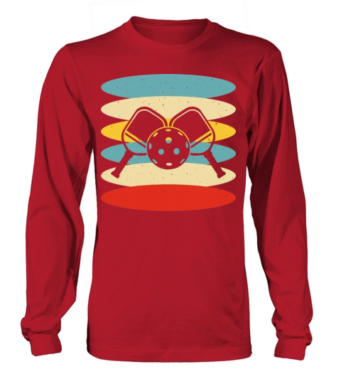Vintage Pickleball Sports Paddle Lover Sunset Long sleeved Unisex