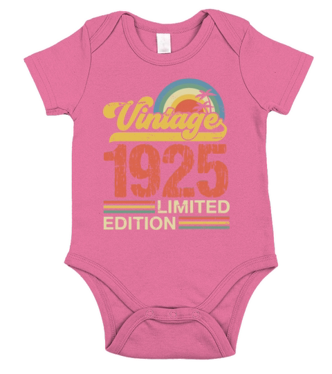 1925 Birthday Gift Vintage Born Made 1925 Retro Su Short Sleeve Baby One-Piece