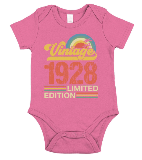 1928 Birthday Gift Vintage Born Made 1928 Retro Su Short Sleeve Baby One-Piece