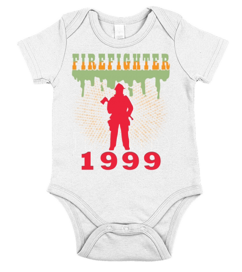 1999 vintage fireman birthday firefighter Short Sleeve Baby One-Piece