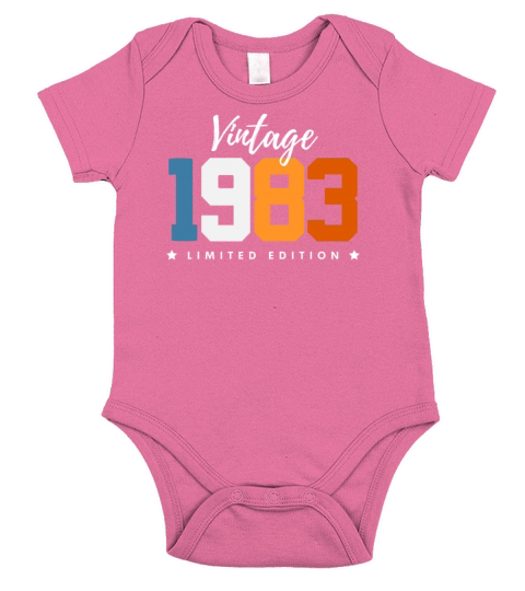40 Years Vintage 1983 Retro 40th Birthday Short Sleeve Baby One-Piece