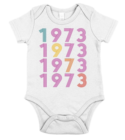50th birthday vintage 1973 retro vintage style Short Sleeve Baby One-Piece