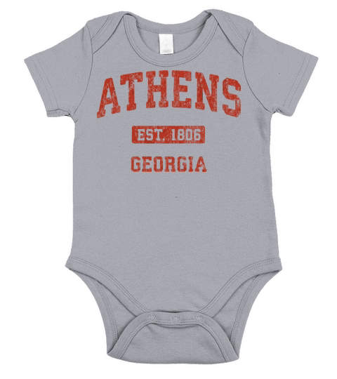 Athens Georgia Vintage Athletic Sports Design Short Sleeve Baby One-Piece