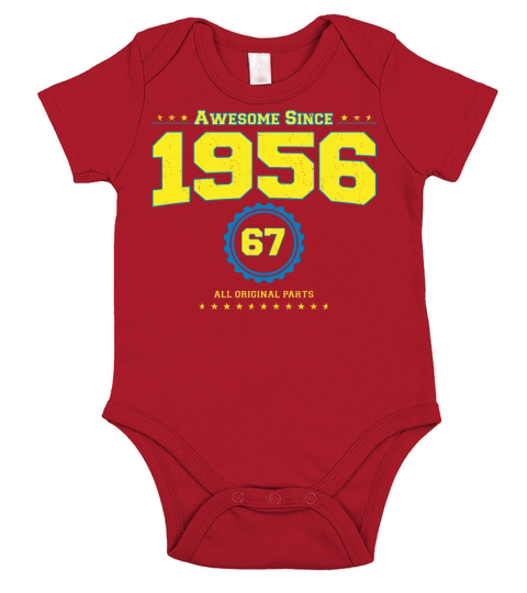 Awesome 1956 Shirt for Men Women 67 Year Old 67th Short Sleeve Baby One-Piece