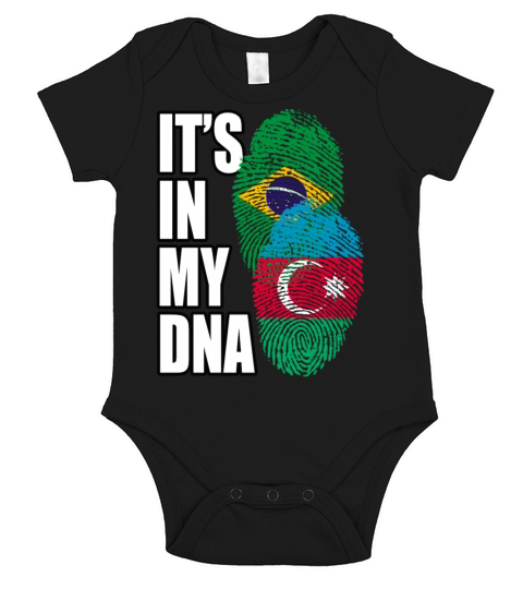 Azerbaijani And Brazilian Mix Heritage DNA Flag Short Sleeve Baby One-Piece