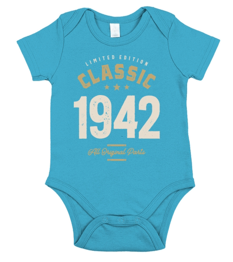 Classic 1942 - 80th Birthday Vintage Short Sleeve Baby One-Piece