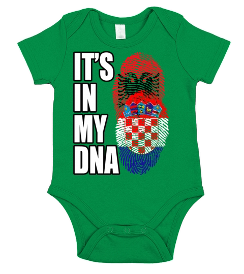Croatian And Albanian Mix Heritage DNA Flag Short Sleeve Baby One-Piece