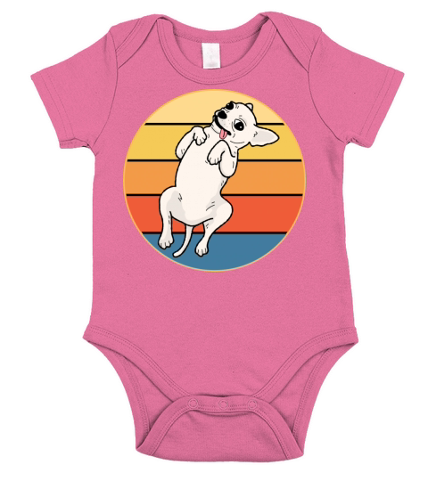 Cute Chihuahua Dog Breed Vintage Retro Sunset Short Sleeve Baby One-Piece