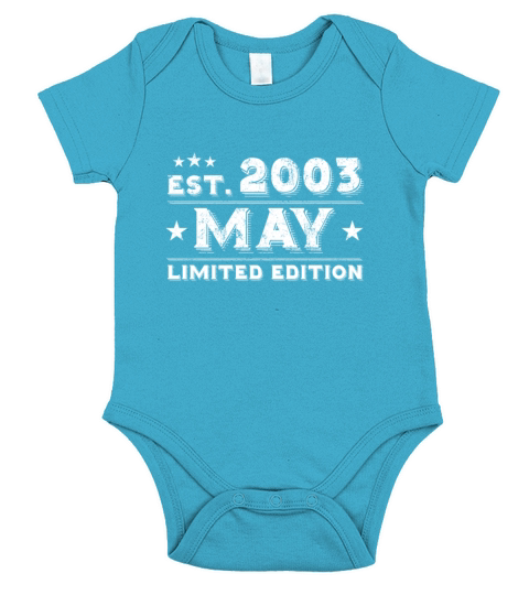 Est May 2003 - Birthday Present - Vintage Short Sleeve Baby One-Piece