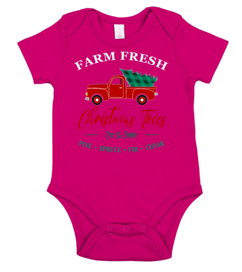 Farm Fresh Christmas Trees Cut and Carry Short Sleeve Baby One-Piece