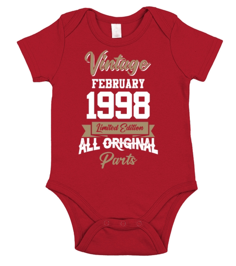 February 1998 Vintage Birthday Present Short Sleeve Baby One-Piece