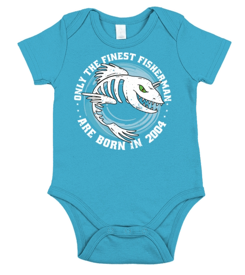 Fishermen Vintage born 2004 Birthday funny sayings Short Sleeve Baby One-Piece