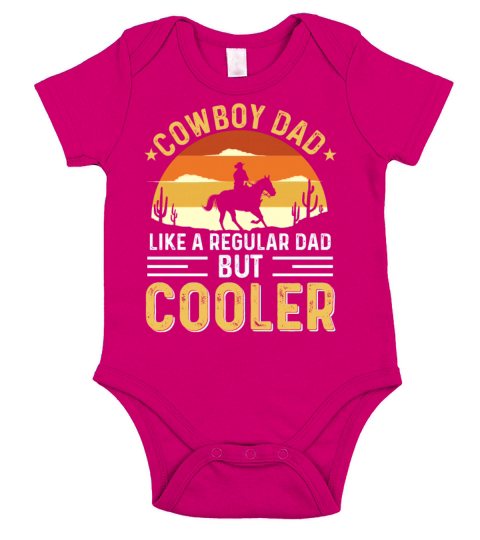 Funny Quote Vintage Cowboy Dad Fathers Day Short Sleeve Baby One-Piece