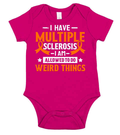 I Have Multiple Sclerosis Warrior Orange Ribbon Short Sleeve Baby One-Piece