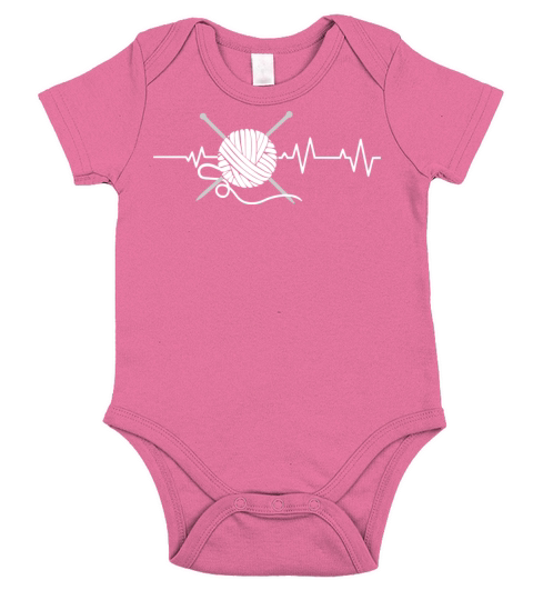 Knitting Heartbeat Short Sleeve Baby One-Piece
