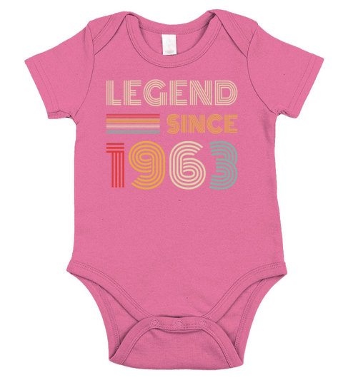 Legend Since 1963 Retro 60th Birthday Gift Short Sleeve Baby One-Piece