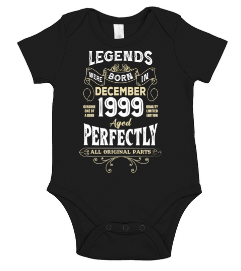 Legends Were Born In December 1999 Birthday Short Sleeve Baby One-Piece