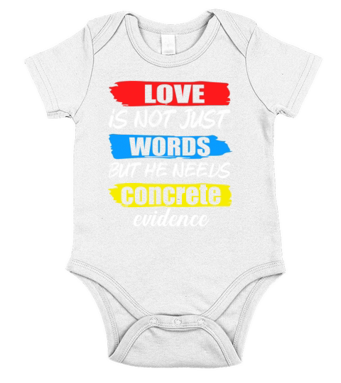 love is not just words bud the needs Concrete Evid Short Sleeve Baby One-Piece