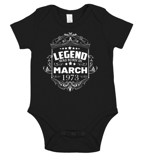 March 1973 Birthday Sayings Vintage Short Sleeve Baby One-Piece