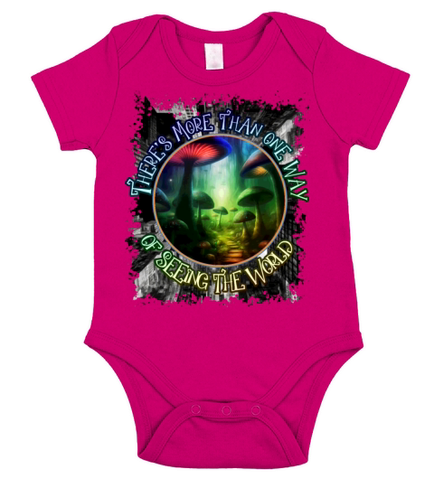 Mushroom Way Mycology Psychedelic Color Short Sleeve Baby One-Piece