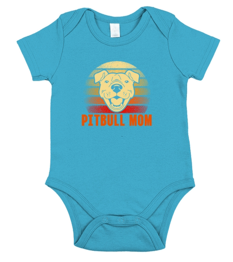Pitbull Mom Retro Vintage Short Sleeve Baby One-Piece