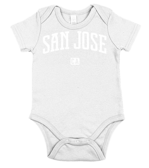 San Jose California Vintage Style Short Sleeve Baby One-Piece