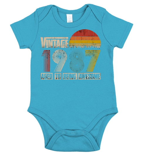 Vintage 1987 Design 33 Years Old 33rd Birthday For Short Sleeve Baby One-Piece