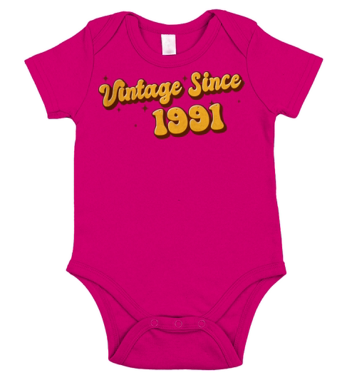 Vintage since 1991 32 Years Old - Groovy 32nd Short Sleeve Baby One-Piece