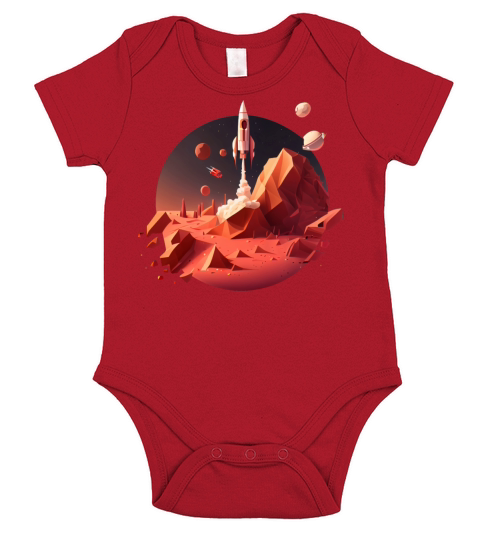Vintage Space Science Mars Fiction Geek Solar Short Sleeve Baby One-Piece