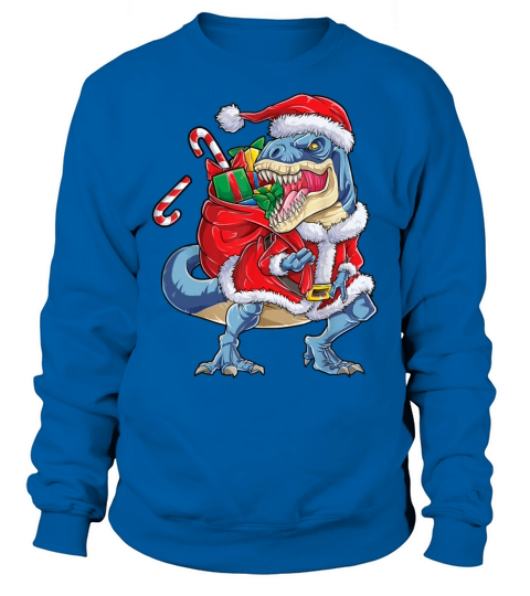 Merry Christmas Dinosaur Christmas Santa Claus T Rex Boys Men Funn Sweatshirt Unisex