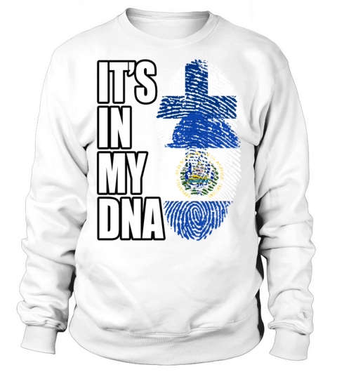 Finland And Salvadoran Mix Heritage DNA Flag Sweatshirt Unisex