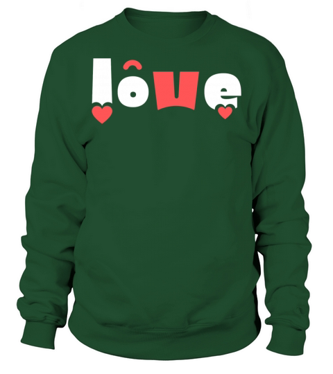 Love word with hearts - cute design Sweatshirt Unisex