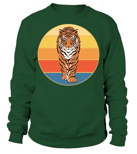 Tiger Big Cat Vintage Retro Sunset Sweatshirt Unisex