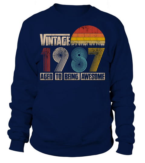 Vintage 1987 Design 33 Years Old 33rd Birthday For Sweatshirt Unisex