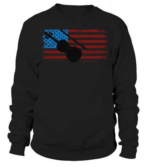 Violin Violinist Usa American Flag Sweatshirt Unisex