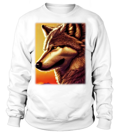Wolf artwork design predator face imprint Sweatshirt Unisex