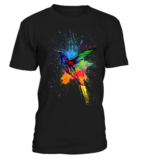 Hummingbird Bird Animal Splash Color Colorful T-Shirt Unisex