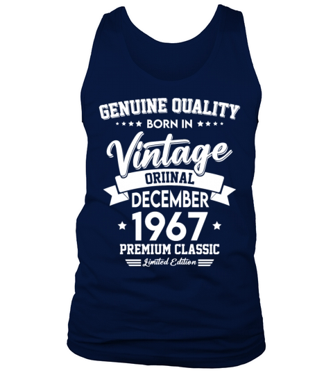 Born In December 1967 Original Vintage Tank Top Unisex
