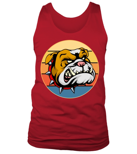 Bulldog Dog Breed Vintage Retro Sunset Tank Top Unisex