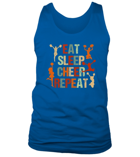 Eat Sleep Cheer Repeat Cheerleader Funny Tank Top Unisex