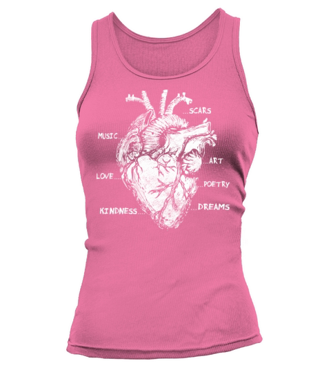 Artistic Anatomy of Human Heart Kindness Love Musi Tank top Woman