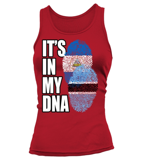 Botswana And Nicaraguan Mix Heritage DNA Flag Tank top Woman