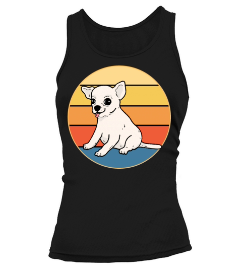 Cute Chihuahua Dog Breed Vintage Retro Sunset Tank top Woman