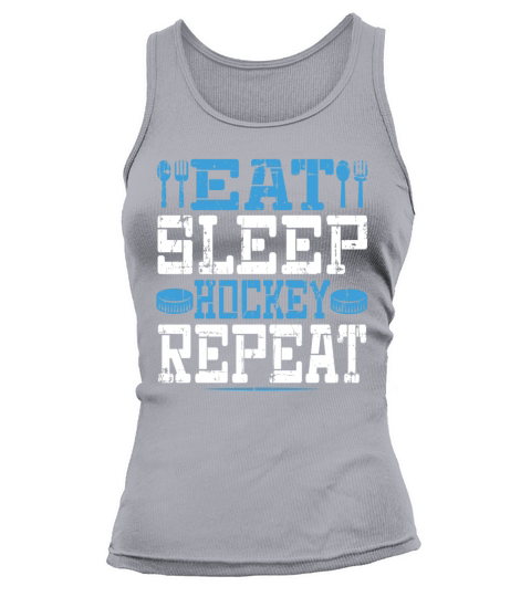 Eat Sleep Hockey Repeat funny retro vintage Tank top Woman