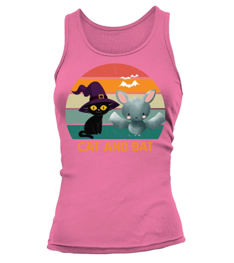 Funny Cute Cat And Bat Tank top Woman