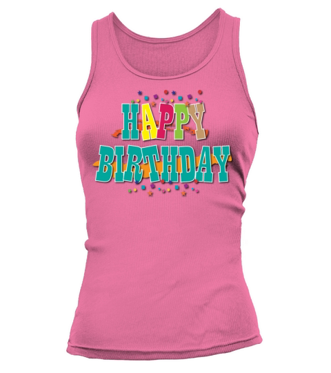 Happy Birthday stars vintage style Tank top Woman