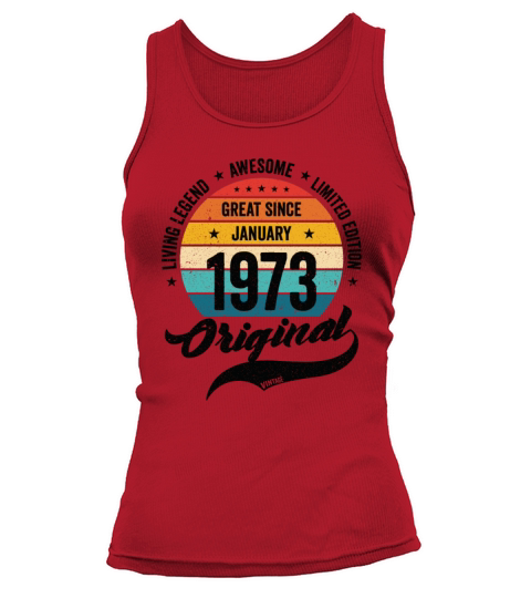 Retro 50 Years January 1973 Birthday Vintage Bday Tank top Woman