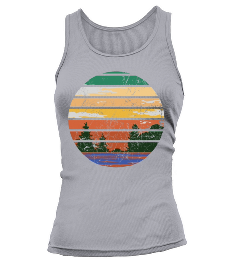 Retro Forest With Lake In The Sunset Vintage Tank top Woman
